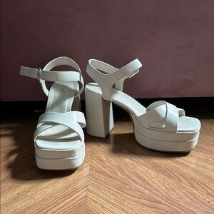 Elegant White Platform Sandals